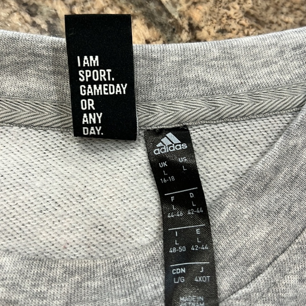Adidas Gray Sweatshirt with Pink Logo - Picture 6 of 6